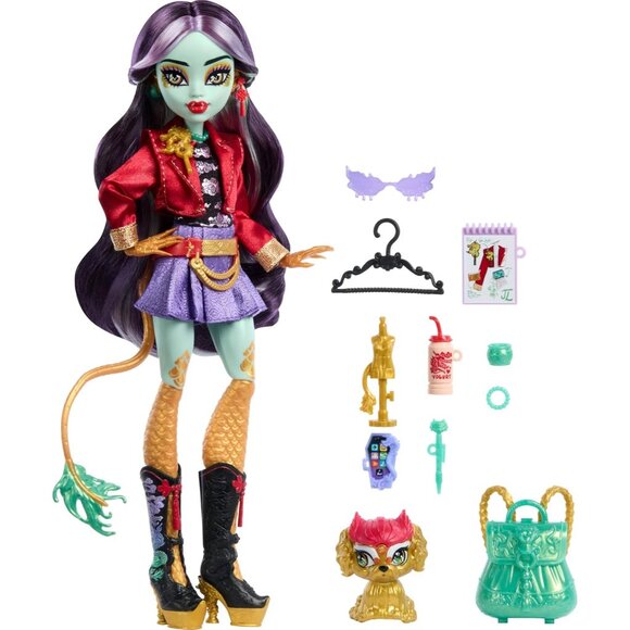 🆕Monster High Jinafire Long Doll Dragon with Pet Dog Cloudy and 7 Accessories - Picture 5 of 6